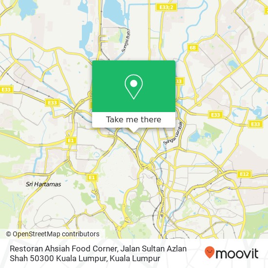 Peta Restoran Ahsiah Food Corner, Jalan Sultan Azlan Shah 50300 Kuala Lumpur