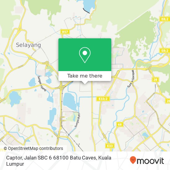 Peta Captor, Jalan SBC 6 68100 Batu Caves