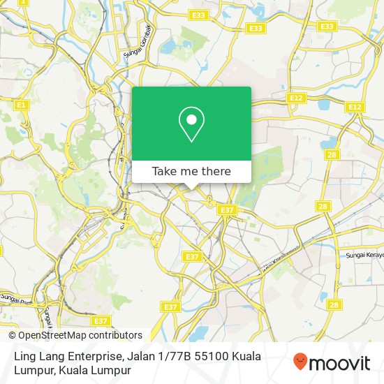 Peta Ling Lang Enterprise, Jalan 1 / 77B 55100 Kuala Lumpur