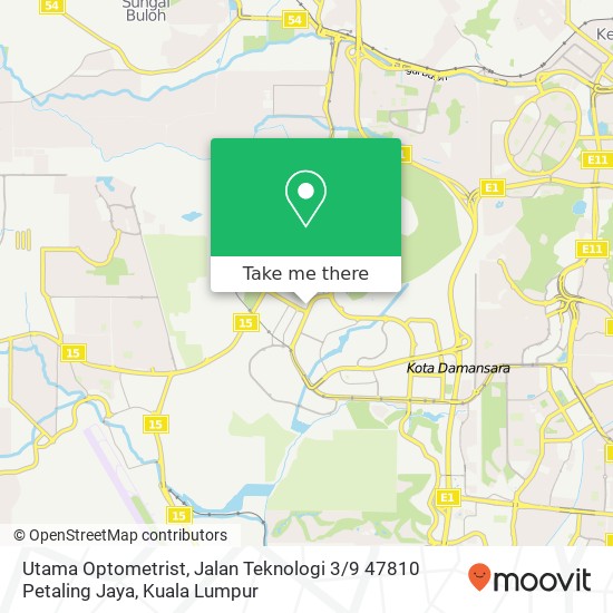 Utama Optometrist, Jalan Teknologi 3 / 9 47810 Petaling Jaya map