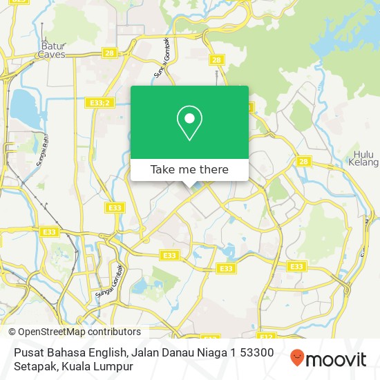 Peta Pusat Bahasa English, Jalan Danau Niaga 1 53300 Setapak