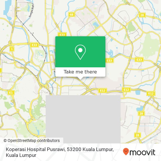 Peta Koperasi Hospital Pusrawi, 53200 Kuala Lumpur