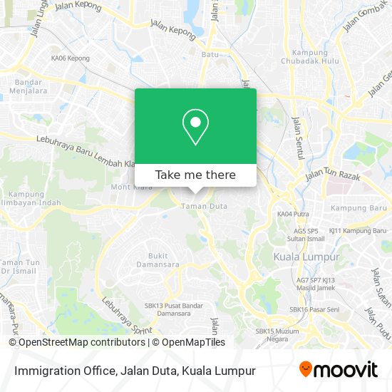 Immigration Office, Jalan Duta map