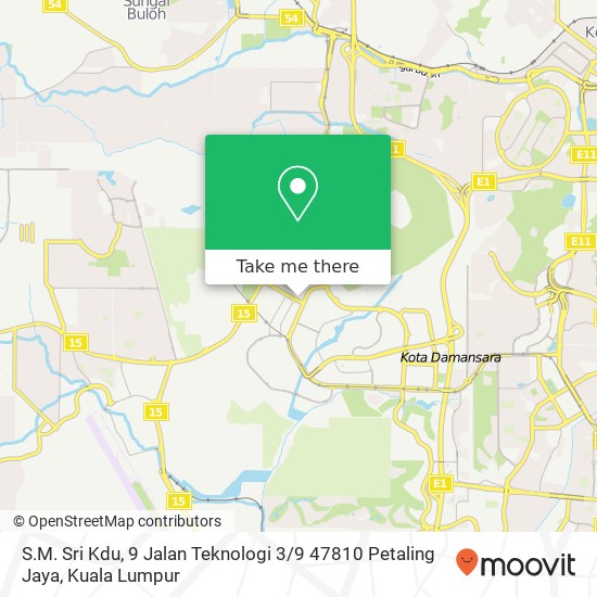 Peta S.M. Sri Kdu, 9 Jalan Teknologi 3 / 9 47810 Petaling Jaya