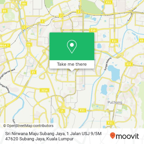 Sri Nirwana Maju Subang Jaya, 1 Jalan USJ 9 / 5M 47620 Subang Jaya map