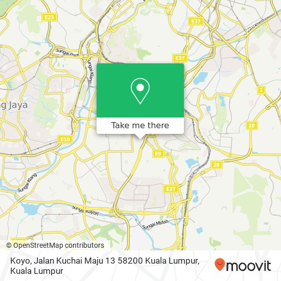 Peta Koyo, Jalan Kuchai Maju 13 58200 Kuala Lumpur