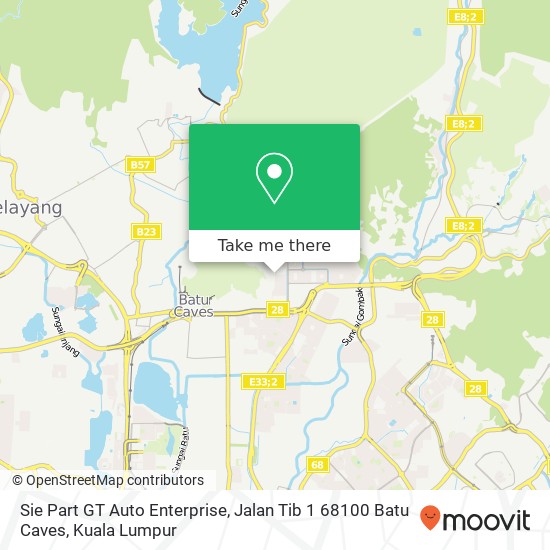 Sie Part GT Auto Enterprise, Jalan Tib 1 68100 Batu Caves map