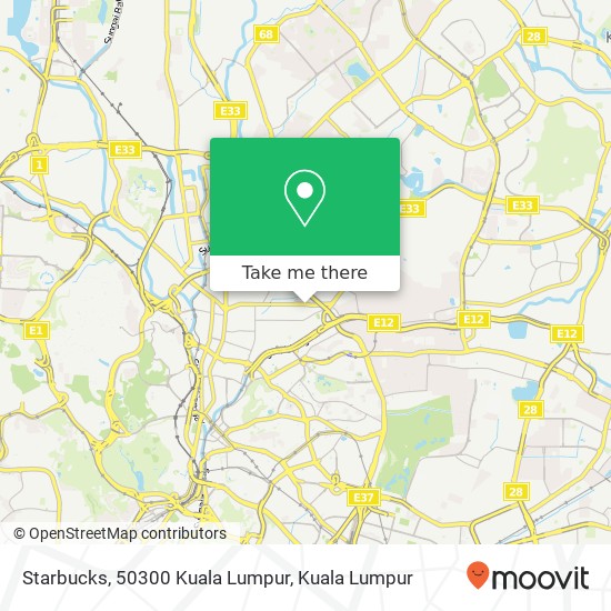 Peta Starbucks, 50300 Kuala Lumpur