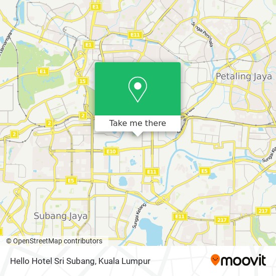 Hello Hotel Sri Subang map