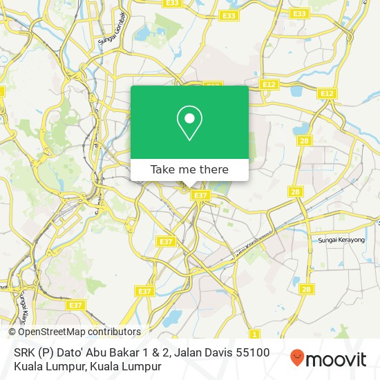Peta SRK (P) Dato' Abu Bakar 1 & 2, Jalan Davis 55100 Kuala Lumpur
