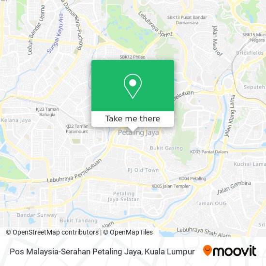 Pos Malaysia-Serahan Petaling Jaya map
