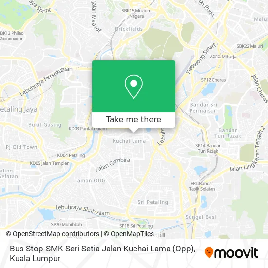 Peta Bus Stop-SMK Seri Setia Jalan Kuchai Lama (Opp)