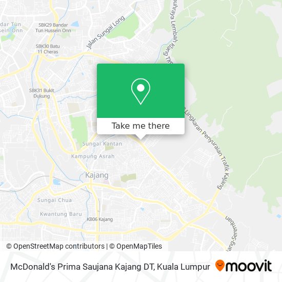Peta McDonald's Prima Saujana Kajang DT