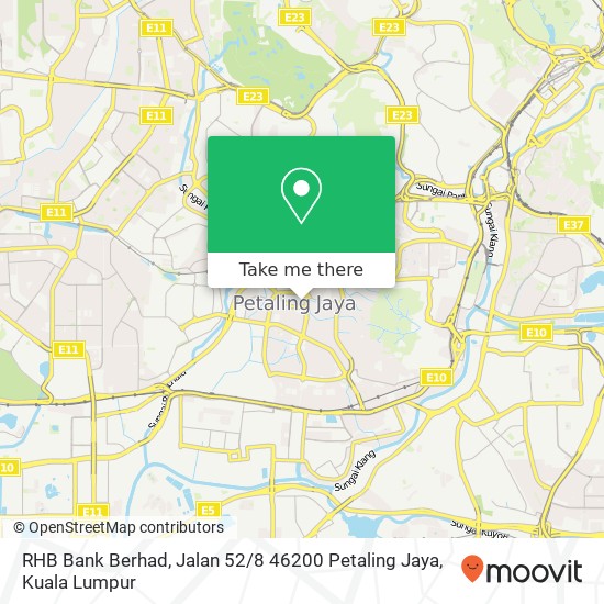 RHB Bank Berhad, Jalan 52 / 8 46200 Petaling Jaya map