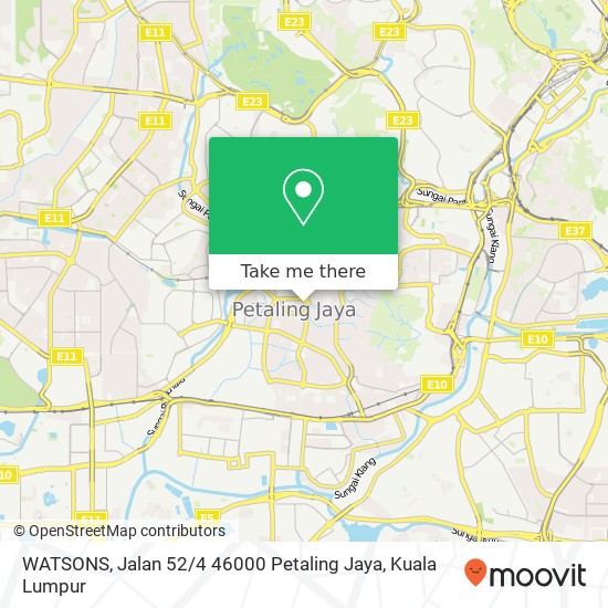 Peta WATSONS, Jalan 52 / 4 46000 Petaling Jaya