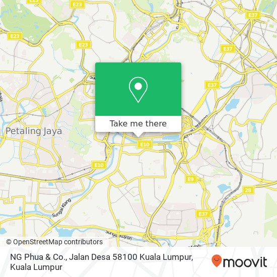 NG Phua & Co., Jalan Desa 58100 Kuala Lumpur map