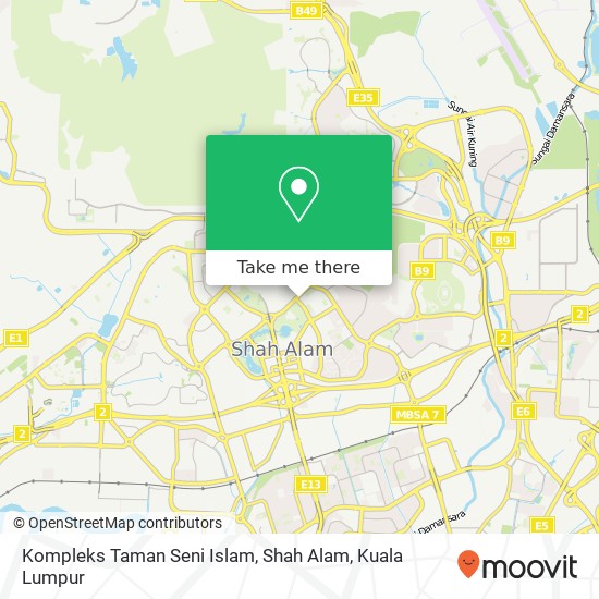 Peta Kompleks Taman Seni Islam, Shah Alam