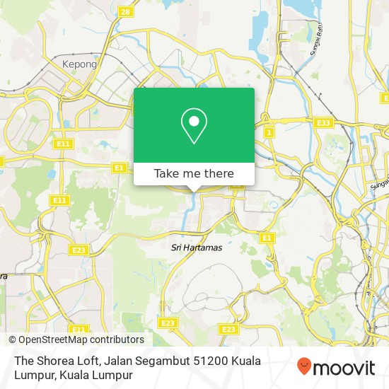 Peta The Shorea Loft, Jalan Segambut 51200 Kuala Lumpur