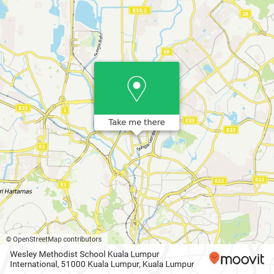 Peta Wesley Methodist School Kuala Lumpur International, 51000 Kuala Lumpur