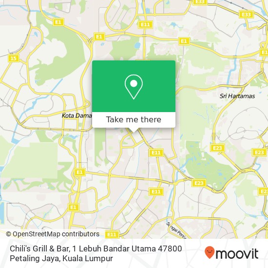 Chili's Grill & Bar, 1 Lebuh Bandar Utama 47800 Petaling Jaya map
