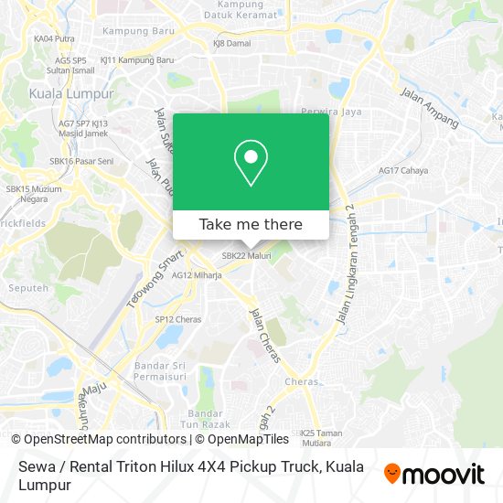 Sewa / Rental Triton Hilux 4X4 Pickup Truck map