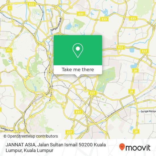 Peta JANNAT ASIA, Jalan Sultan Ismail 50200 Kuala Lumpur