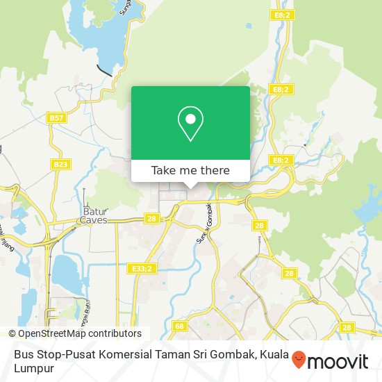 Peta Bus Stop-Pusat Komersial Taman Sri Gombak