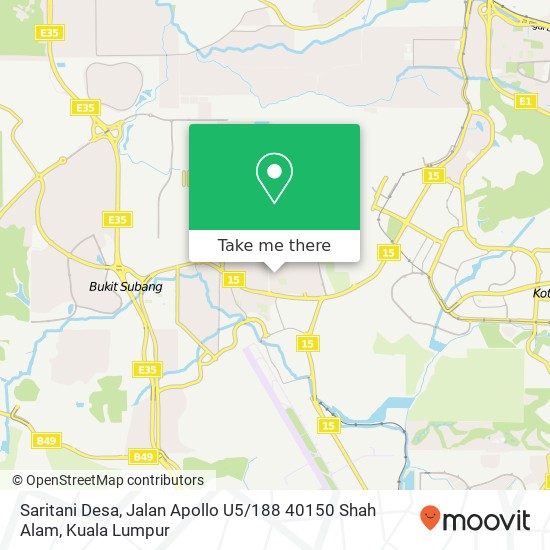 Saritani Desa, Jalan Apollo U5 / 188 40150 Shah Alam map