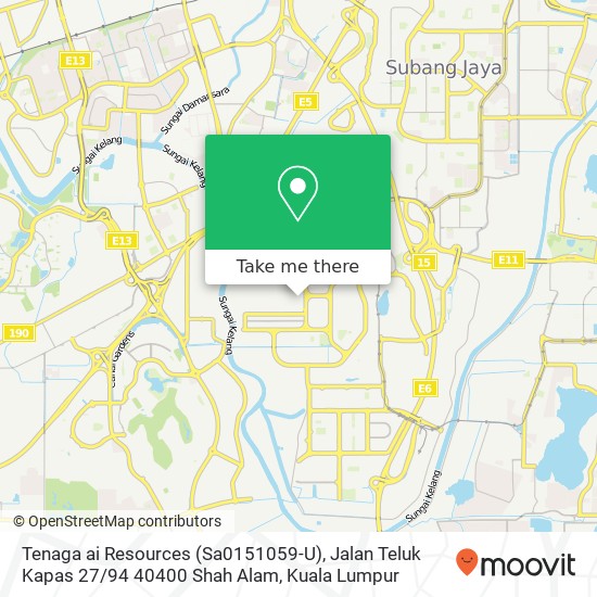Tenaga ai Resources (Sa0151059-U), Jalan Teluk Kapas 27 / 94 40400 Shah Alam map