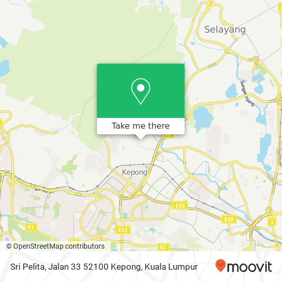 Peta Sri Pelita, Jalan 33 52100 Kepong