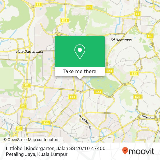 Littlebell Kindergarten, Jalan SS 20 / 10 47400 Petaling Jaya map