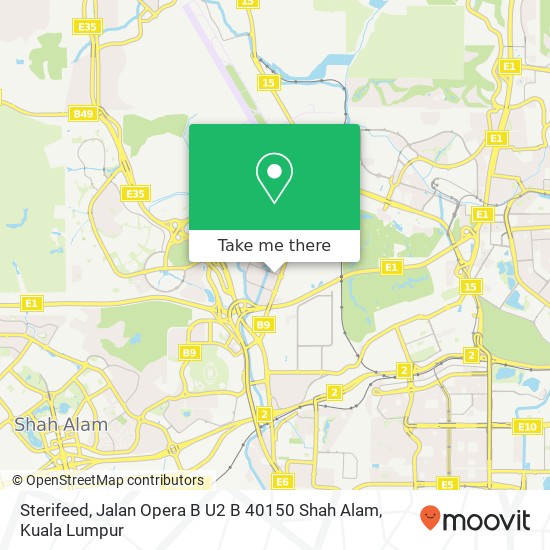 Peta Sterifeed, Jalan Opera B U2 B 40150 Shah Alam