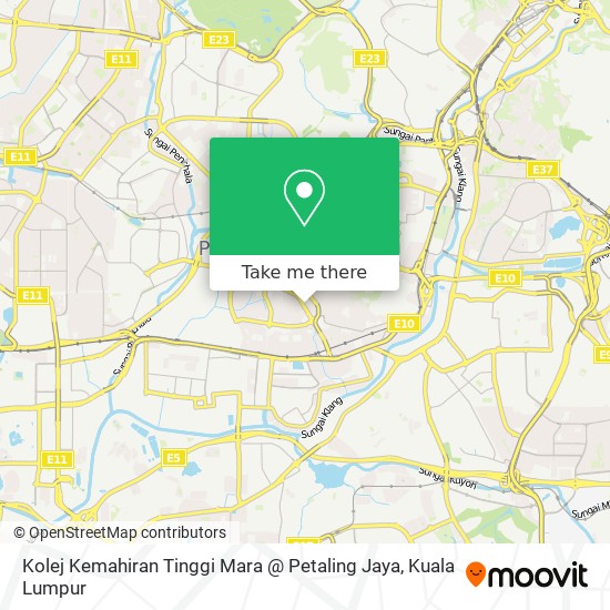 Peta Kolej Kemahiran Tinggi Mara @ Petaling Jaya