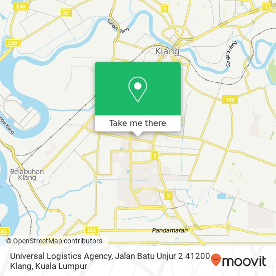 Universal Logistics Agency, Jalan Batu Unjur 2 41200 Klang map