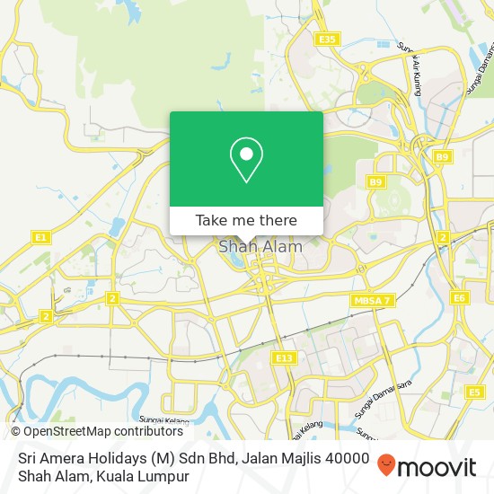 Peta Sri Amera Holidays (M) Sdn Bhd, Jalan Majlis 40000 Shah Alam