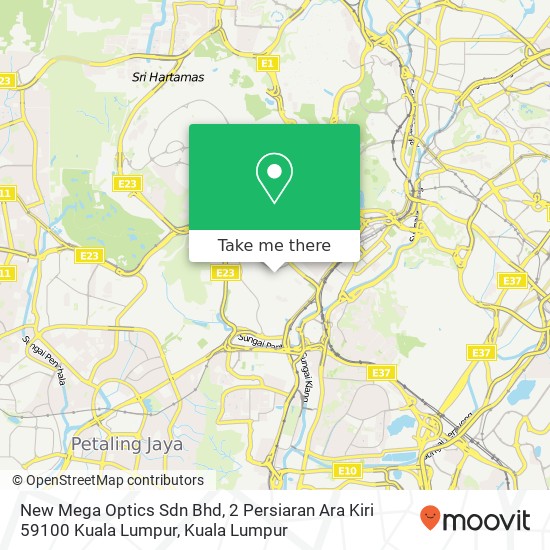 Peta New Mega Optics Sdn Bhd, 2 Persiaran Ara Kiri 59100 Kuala Lumpur