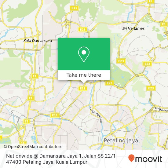 Peta Nationwide @ Damansara Jaya 1, Jalan SS 22 / 1 47400 Petaling Jaya