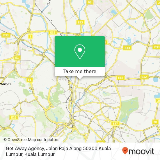 Peta Get Away Agency, Jalan Raja Alang 50300 Kuala Lumpur