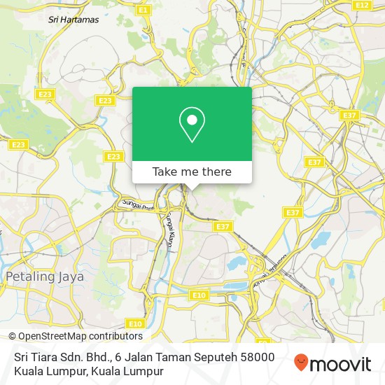 Sri Tiara Sdn. Bhd., 6 Jalan Taman Seputeh 58000 Kuala Lumpur map