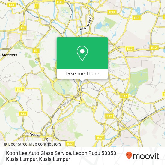 Peta Koon Lee Auto Glass Service, Leboh Pudu 50050 Kuala Lumpur