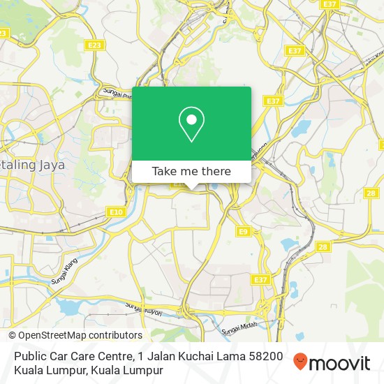 Peta Public Car Care Centre, 1 Jalan Kuchai Lama 58200 Kuala Lumpur
