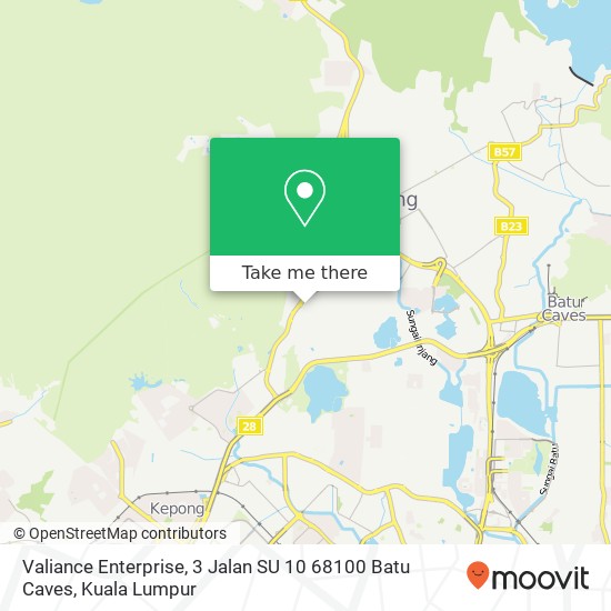 Peta Valiance Enterprise, 3 Jalan SU 10 68100 Batu Caves