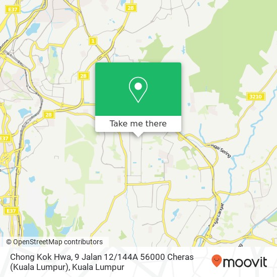 Peta Chong Kok Hwa, 9 Jalan 12 / 144A 56000 Cheras (Kuala Lumpur)