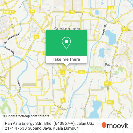 Pan Asia Energy Sdn. Bhd. (640867-A), Jalan USJ 21 / 4 47630 Subang Jaya map
