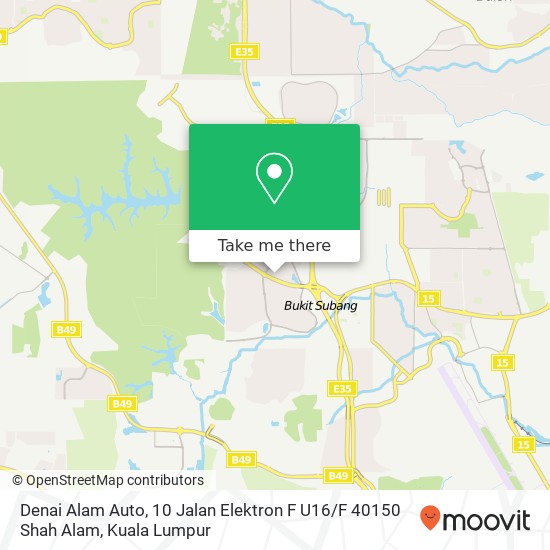 Peta Denai Alam Auto, 10 Jalan Elektron F U16 / F 40150 Shah Alam