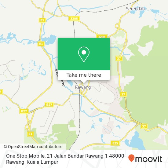 One Stop Mobile, 21 Jalan Bandar Rawang 1 48000 Rawang map