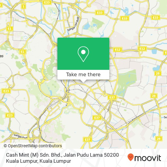 Cash Mint (M) Sdn. Bhd., Jalan Pudu Lama 50200 Kuala Lumpur map