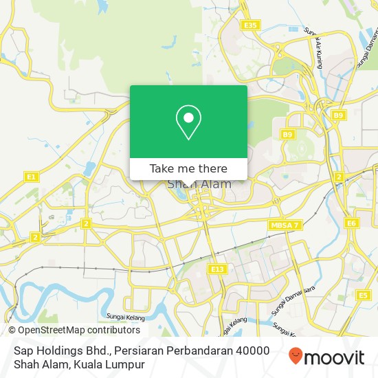 Sap Holdings Bhd., Persiaran Perbandaran 40000 Shah Alam map