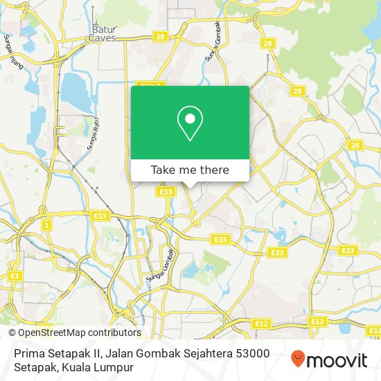 Peta Prima Setapak II, Jalan Gombak Sejahtera 53000 Setapak