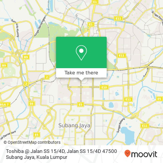 Toshiba @ Jalan SS 15 / 4D, Jalan SS 15 / 4D 47500 Subang Jaya map